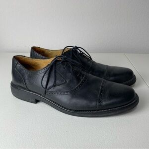 Martin Dingman Classic Diamond Black Leather Cap Toe Oxford Shoes Size 11